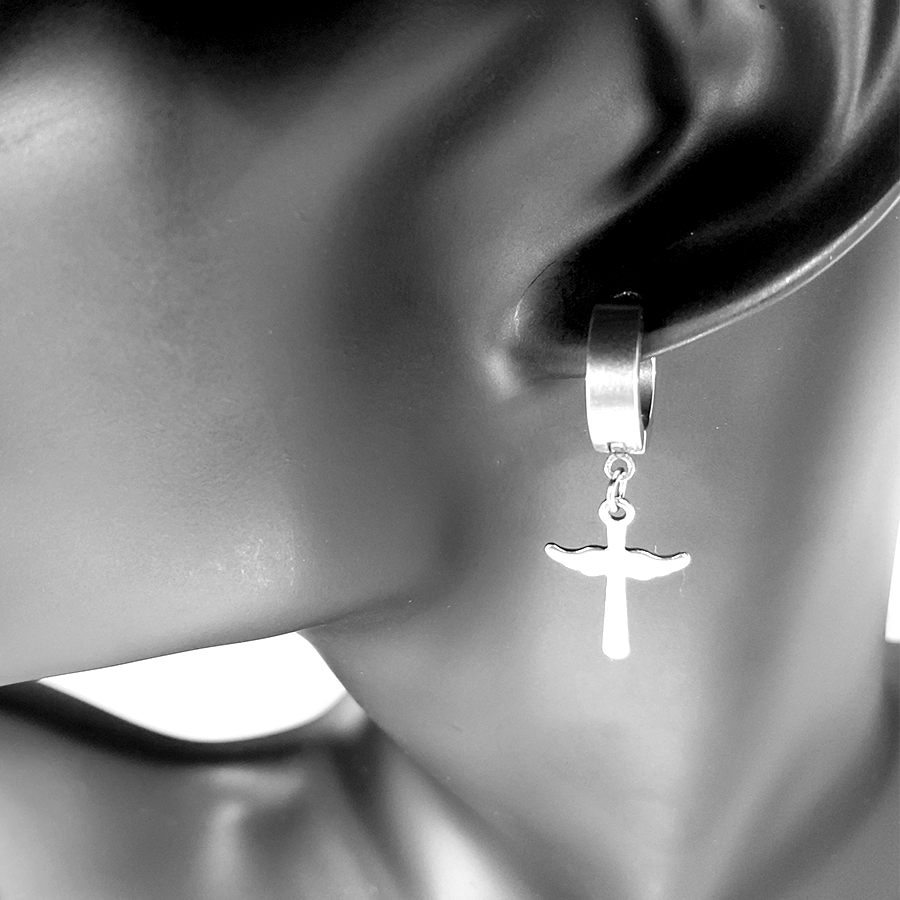 Winged Cross Earrings