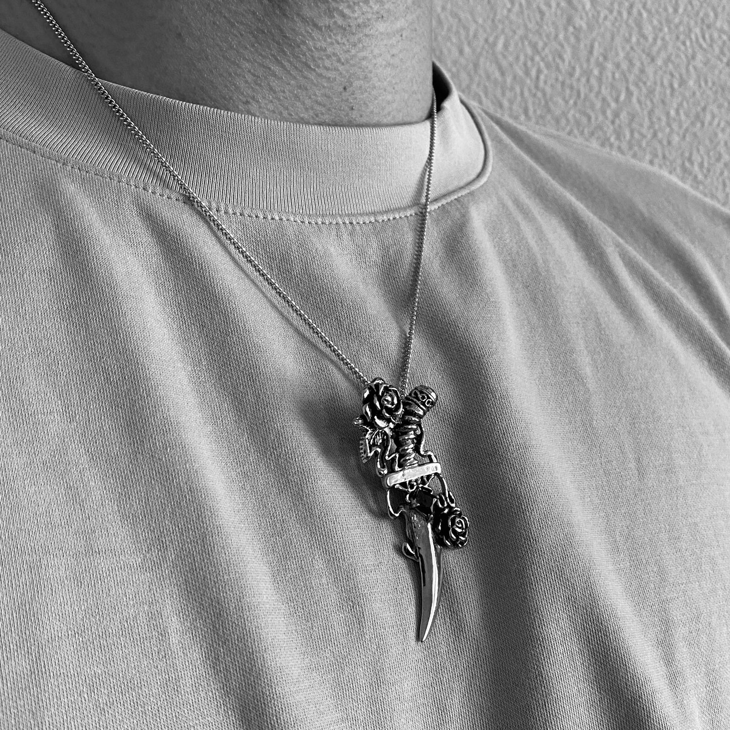 Rose Dagger Pendant with Chain