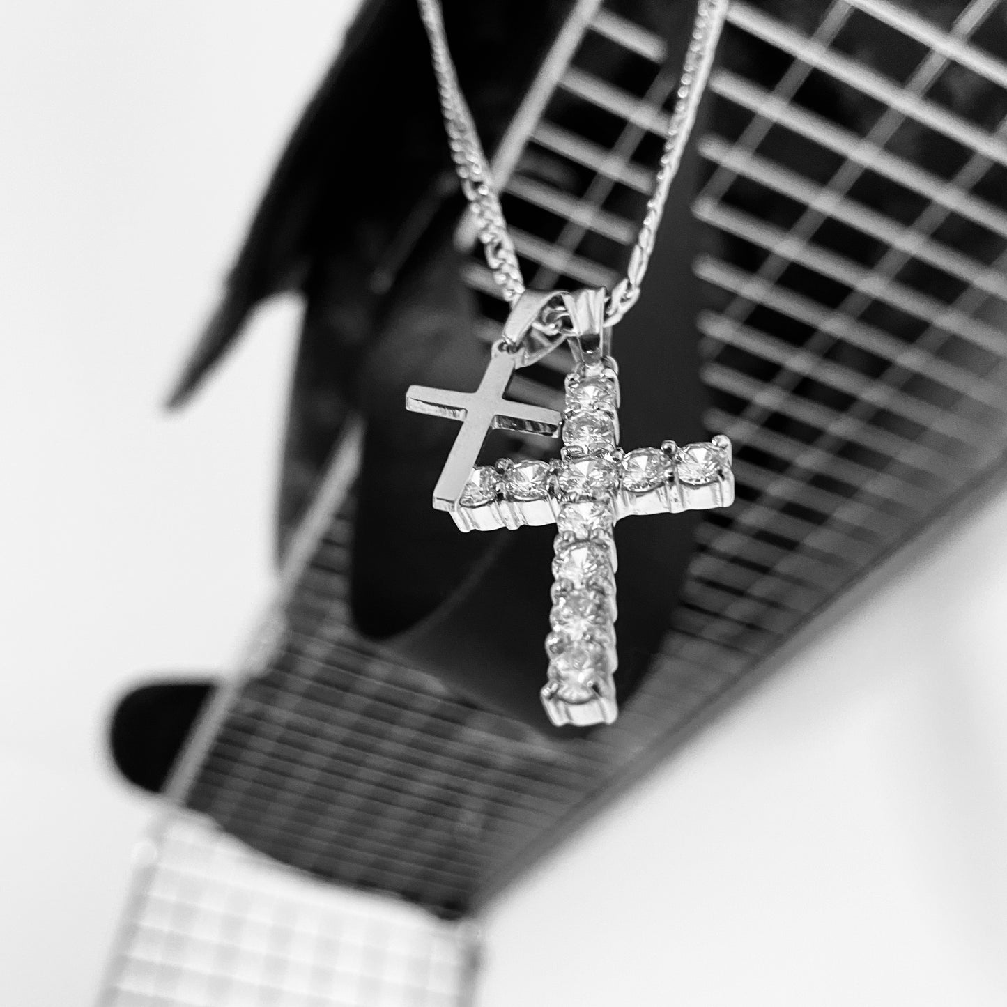 Iced Cross Pendant with Chain