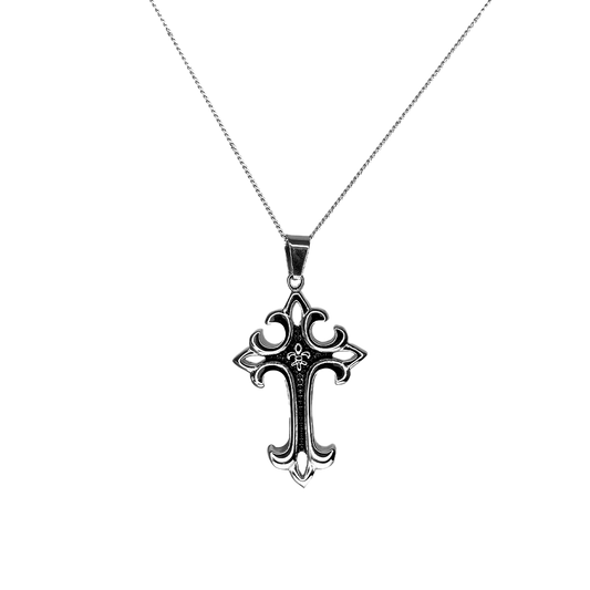 Fleur Cross Pendant with Chain