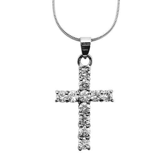 Iced Cross Pendant with Chain