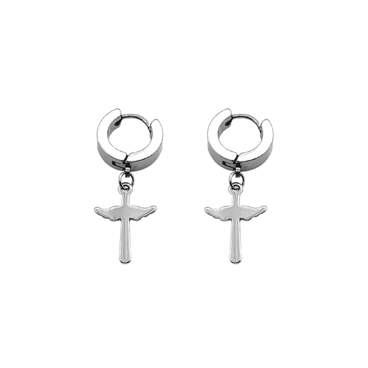 Winged Cross Earrings