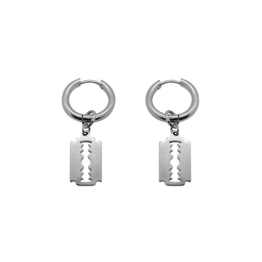 Razor Blade Hoop Earrings