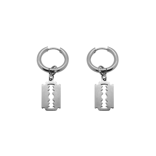 Razor Blade Hoop Earrings